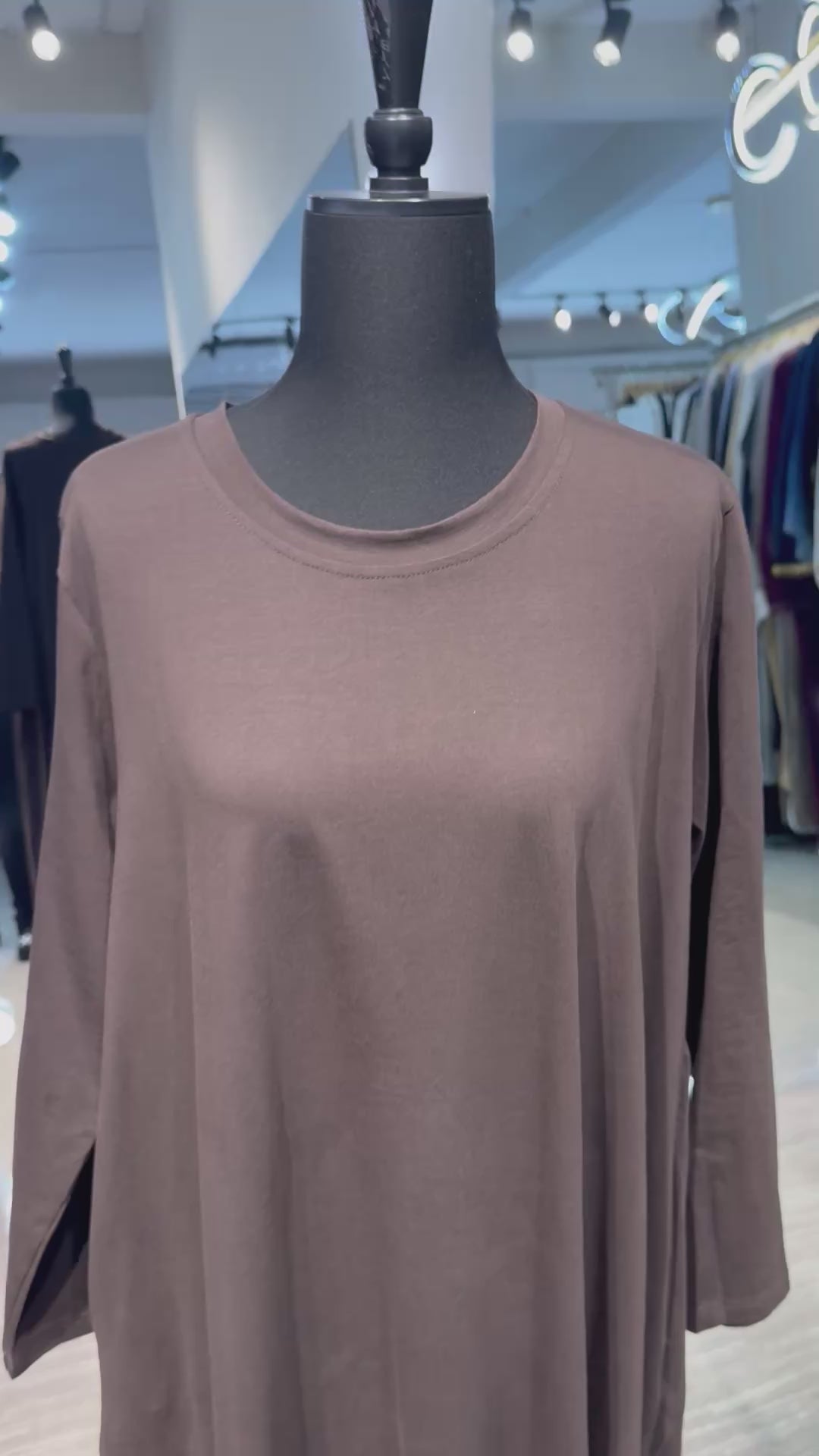 Plain Cotton Dress – Dark Brown