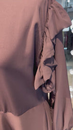 Turtle neck Umbrella Abaya-Dusty Purple