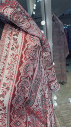 Pashmina Robe Abaya with Hijab – 2 Piece- Red-Orange
