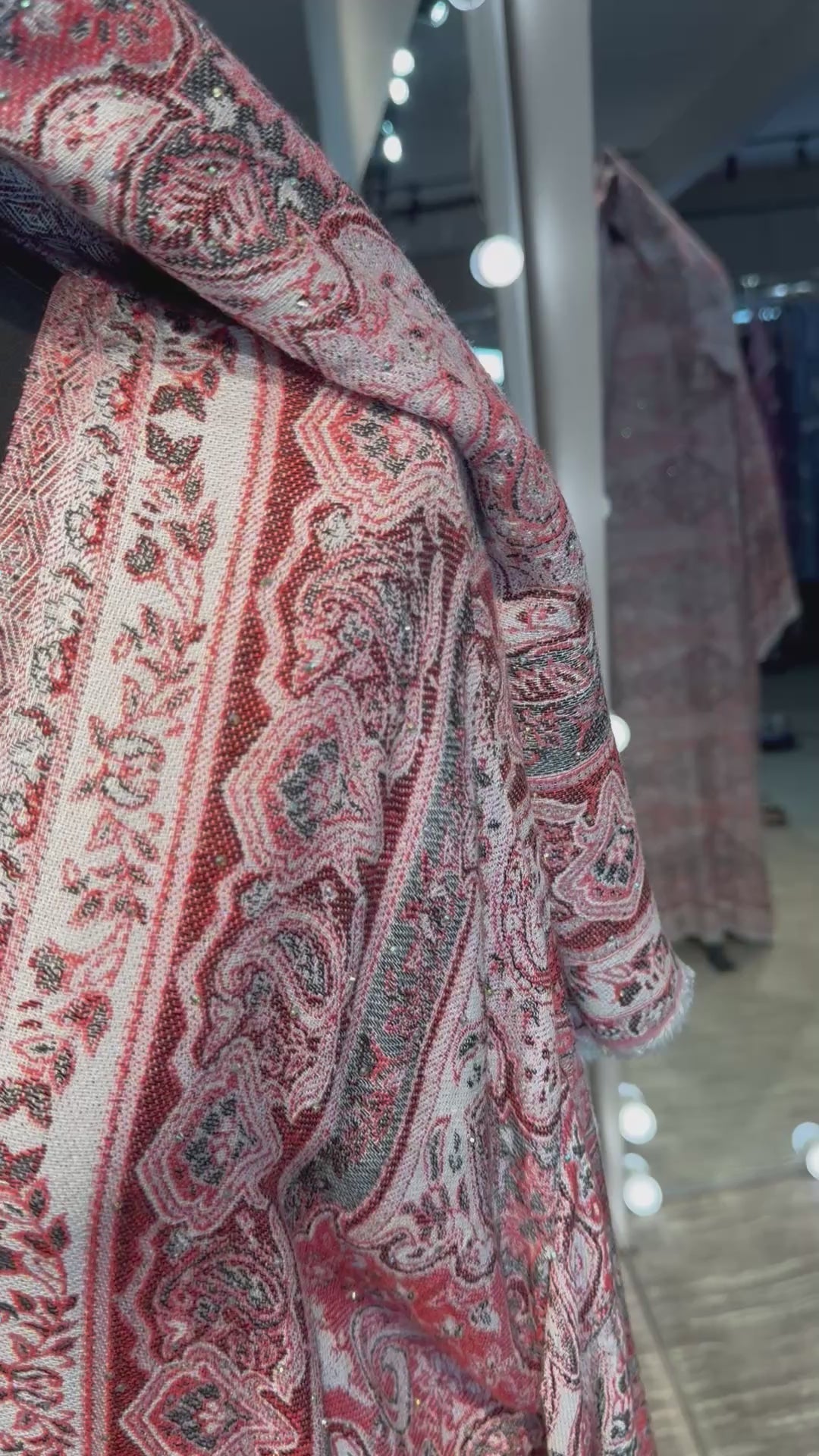 Pashmina Robe with Hijab – 2 Piece- Red-Orange