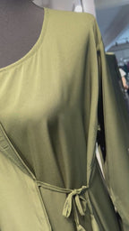 Wrap Envelope Abaya Robe- Olive green