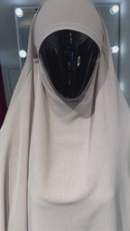 CY Crushed khimar Set-Cream