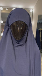 CY Crushed khimar Set-Navy Blue