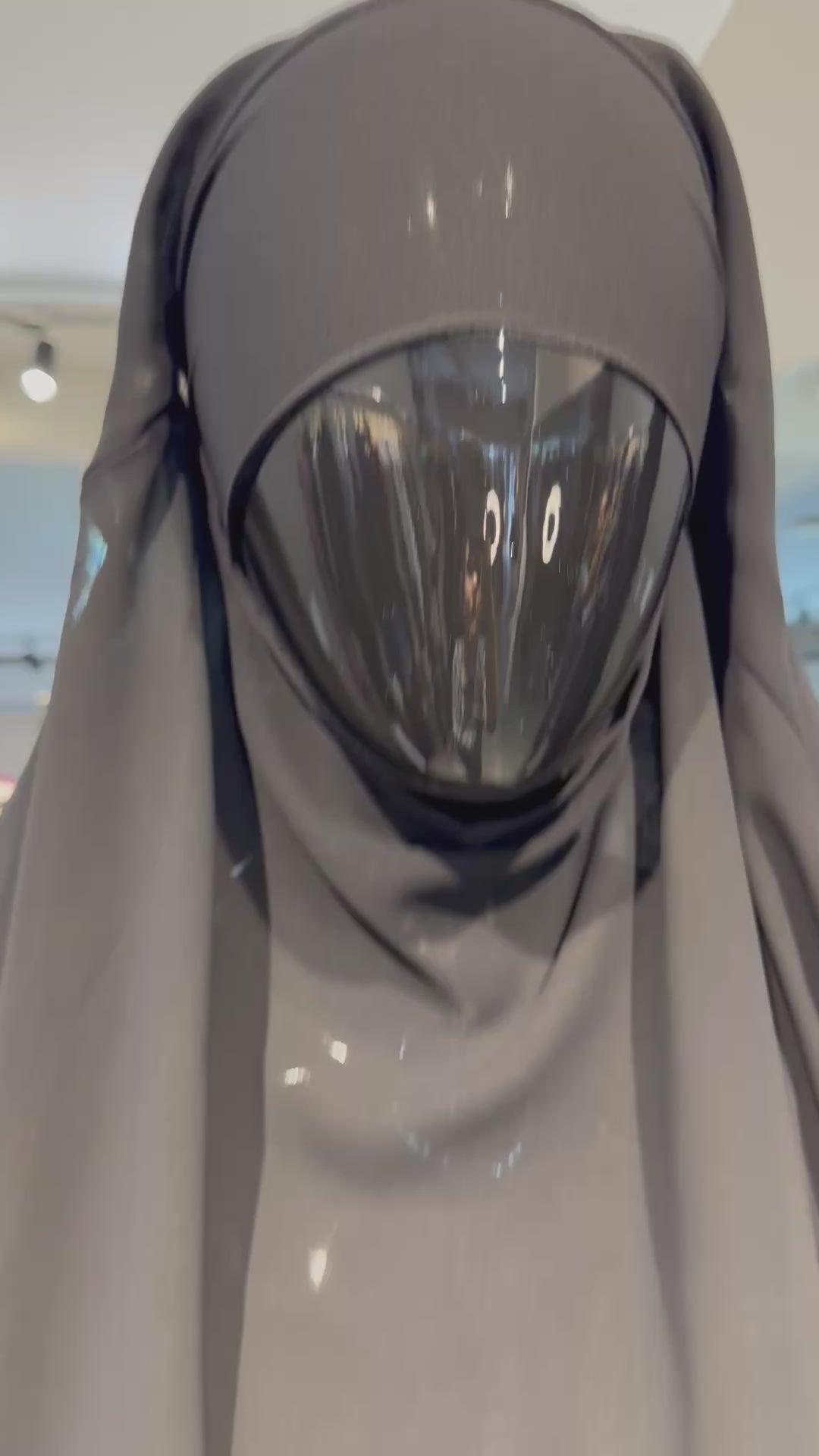 2-layers chiffon khimar Set- Black
