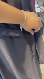 Zipper Umbrella Abaya- Black
