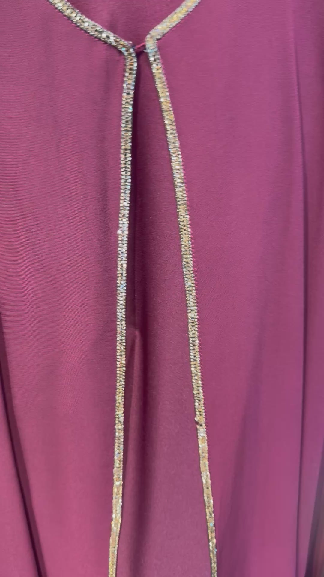 Farasha Pleated Sleeve 3 Pcs Set- Maroon